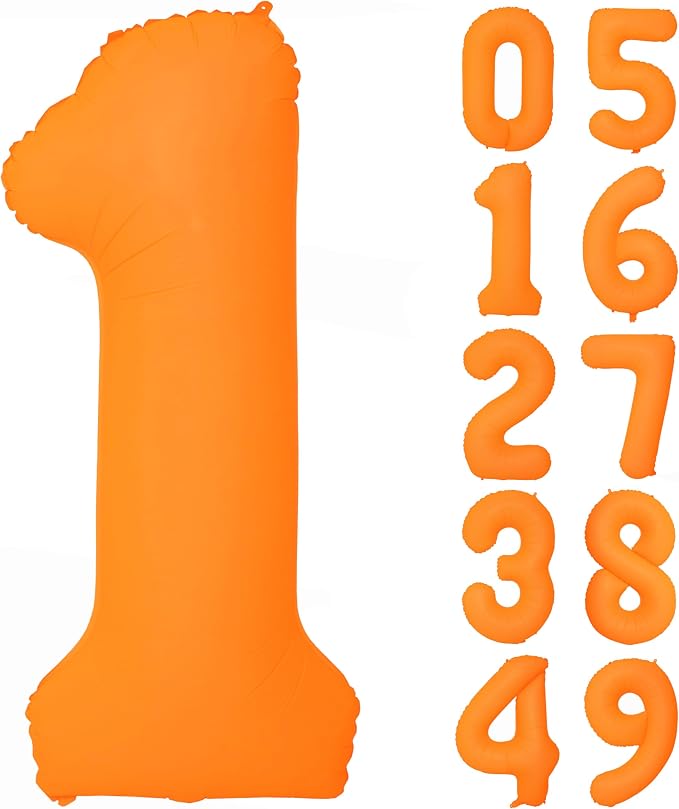 Orange Birthday Number 1 Balloon 40 inch Fluorescent Orange Number 1 | Helium by Exquisitehighqualitypartydecorationstomeetyoureveryneed%EF%BC%81