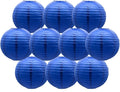 Navy Blue Paper Lanterns Hanging Ceiling Chinese Round Lanterns by BARTHEW