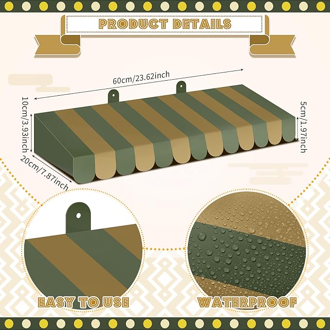 Boao 4 Pack Awning Decoration 3D Stripe Cardboard Farmers Market Awning Wall - Image 2