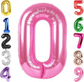 40 Inch Pink Number 0 Balloon Birthday Party Decorations by Hadoife