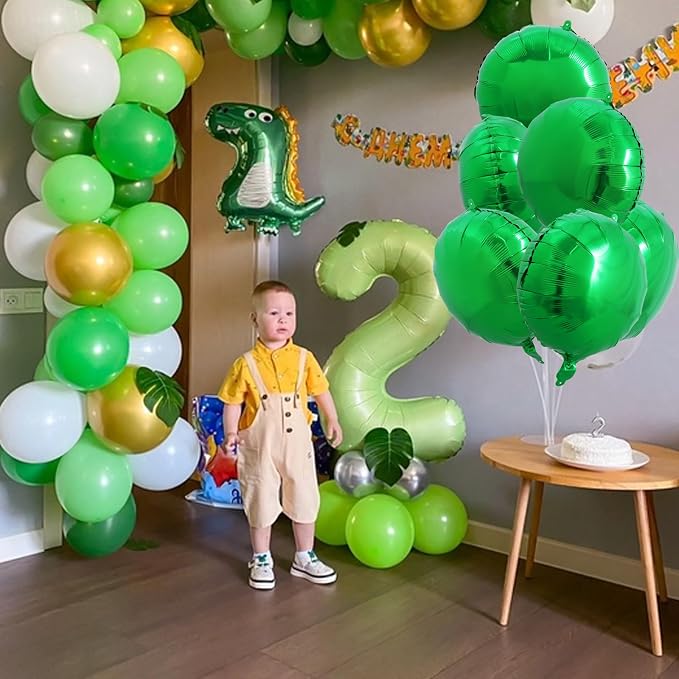 TONIFUL 30Pcs 18 Inch Round Balloons Large Green Round Shape Foil Balloons Big - Image 4