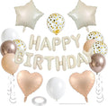 27 Pcs Beige Birthday Decorations, 3D Letters Beige Happy Birthday Balloon by WEIKA