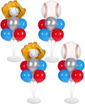 4 Sets Baseball Party Balloons Stand Kit, Baseball Party Balloon Centerpiece by Unknown