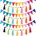6 Pcs Rainbow Pom Pom Tassel Garland Felt Bunting Garland Back to School Party by Unknown
