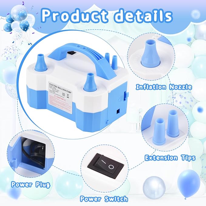Electric Balloon Pump, Portable Electric Balloon Blower Machine Balloon Air - Image 5