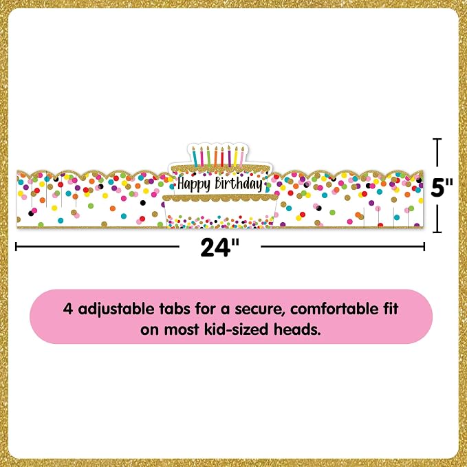 Teacher Created Resources Confetti Happy Birthday Crowns - Image 6
