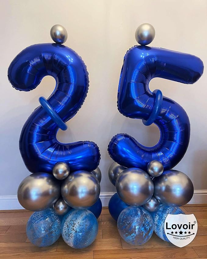 Navy Blue 26 Number Balloons, 40 Inch Giant Number 26 Balloons Foil Mylar - Image 6