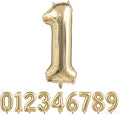 Light Gold Number 1 Foil Balloon 40IN Champagne Gold 1 Mylar Helium Balloon | by ANGEL+Q+HOUSE