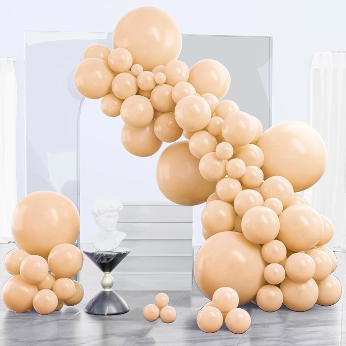 PartyWoo Nude Balloons 120pcs Apricot Boho Fall Color 18 12 10 5 Inch | 18 12 by PartyWoo