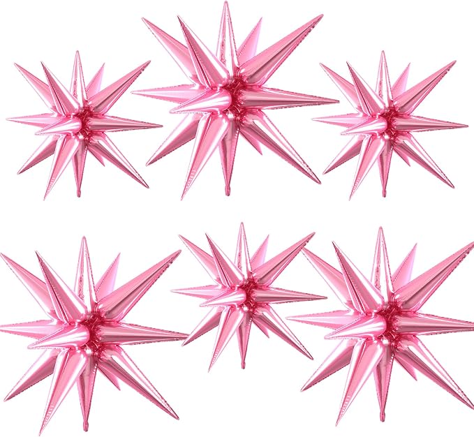Pink Star Balloons, 22/27 Inch Pink Star Foil Balloons, Aluminum Foil Balloon by Paready