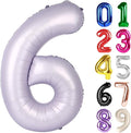 6 Balloon - Lilac Birthday Number Balloons, 40 Inch Decorations Men Women | by ALPHADELTAPI