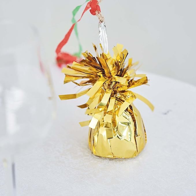 Efavormart 12 Pack Metallic Gold Foil Tassel Top Balloon Weights, Shimmering by efavormart