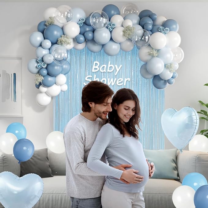157PCS Pastel Blue and White Balloons Garland Arch Kit - Image 4