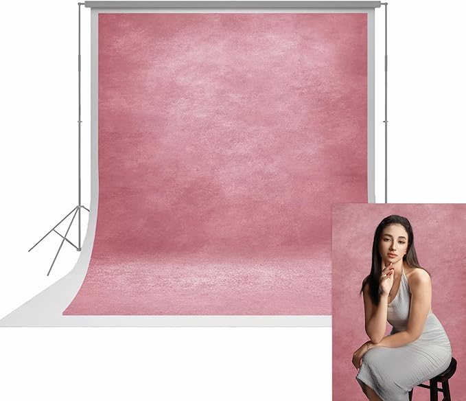 UrcTepics 8x10ft Professional Pink Portrait Backdrop Abstract Textured Backdrops by UrcTepics