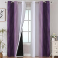 Purple and Greyish White Room Darkening Blackout Curtains 84 Inches Long by ESTELARTEXTILER