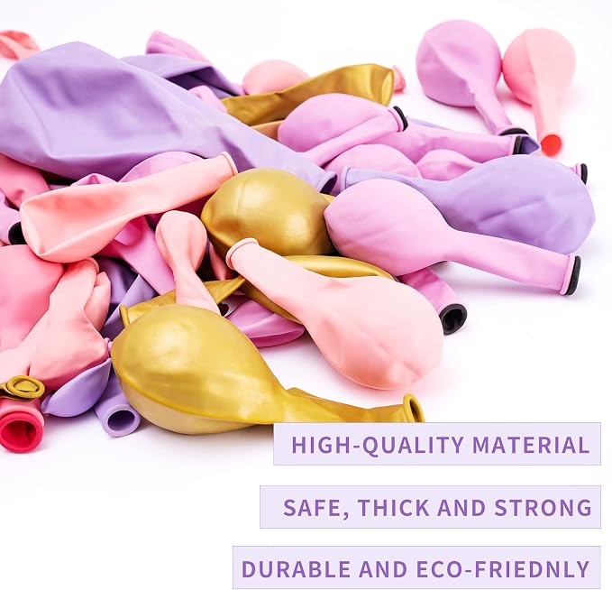 Pastel Pink Purple Balloon Garland Kit, Double Stuffed Lavender Balloons - Image 6