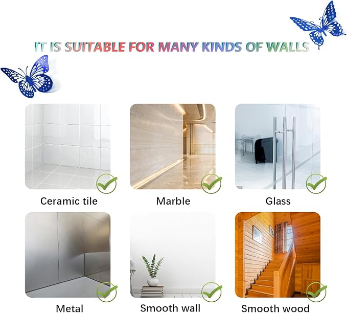 SAOROPEB Butterfly Wall Stickers, Metallic Paper, Art Deco Decor - Image 7