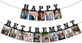 Black Pre-Strung Happy Retirement Photo Banner Party Decorations | Glitter by Eiurteao