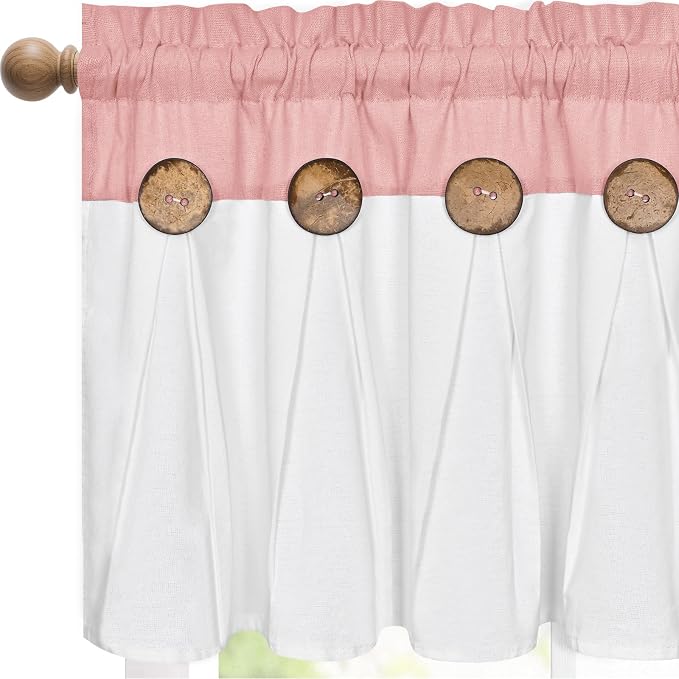 Farmhouse Valance Curtains, Boho Cotton Linen Kitchen Valance, Country Rod by FRAMICS