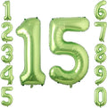 Light Green Number 15 Balloon 40 Inch, Shiny Foil Double Digit Party Decor | by Unknown