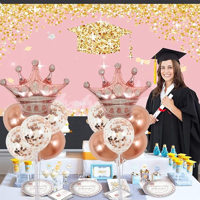TONIFUL Table Centerpiece Balloons Stand Kit Include Rose Gold Latex Confetti - Image 5