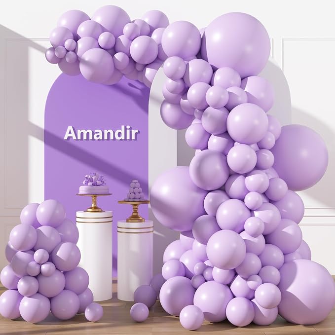 Amandir 153pcs Lavender Balloons Arch Garland Kit Different Sizes | 18 12 10 5 by Amandir