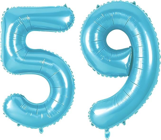 Number 59 Balloons for 59th Birthday Party Decorations, 0-100 Large No.59 by Joycard