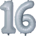 40 In Matte gray Number Balloon Helium Foil Mylar Birthday Balloon Digit 16 | by Exquisitehighqualitypartydecorationstomeetyoureveryneed%EF%BC%81