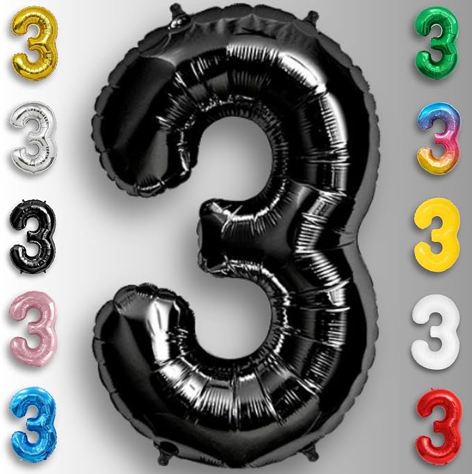Black Number 0 to 9 Mylar Balloon 40 Inch - Image 3