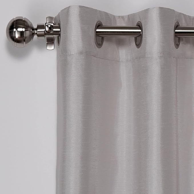 EXCLUSIVE HOME Chateau Striped Faux Silk Grommet Top Curtain Panel Pair - Image 3