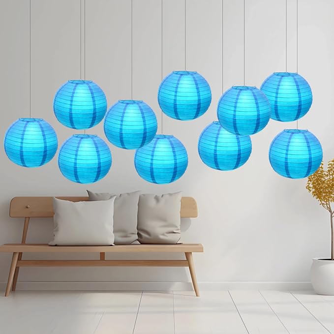 Blue Chinese Paper Lanterns - Image 3