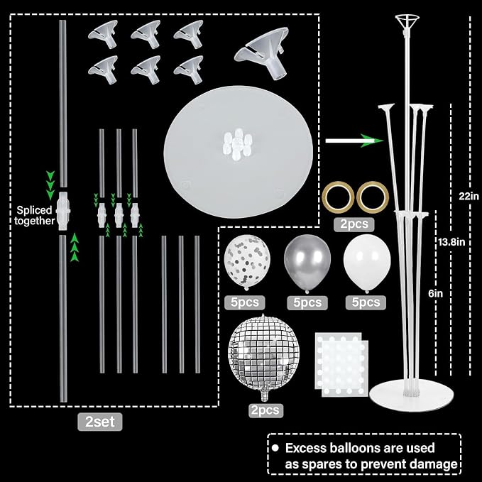 Disco Ball Balloons Stand Kit 2 Sets - Image 2