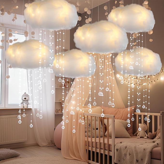 Marsui Artificial Cloud Props LED Hanging Cloud Light String Fake Imitation 3D - Image 8