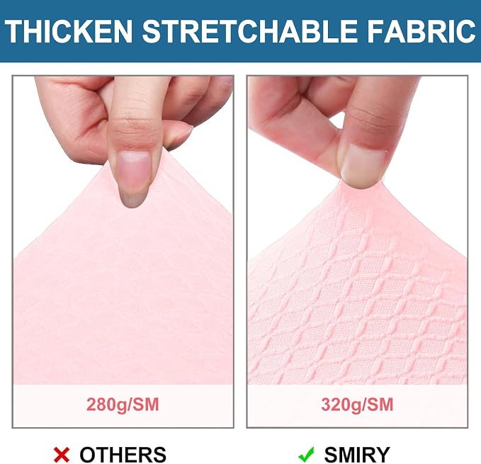 Smiry Waterproof Seat Covers for Dining Room Chairs, No Rear Covers | Stretch - Image 4