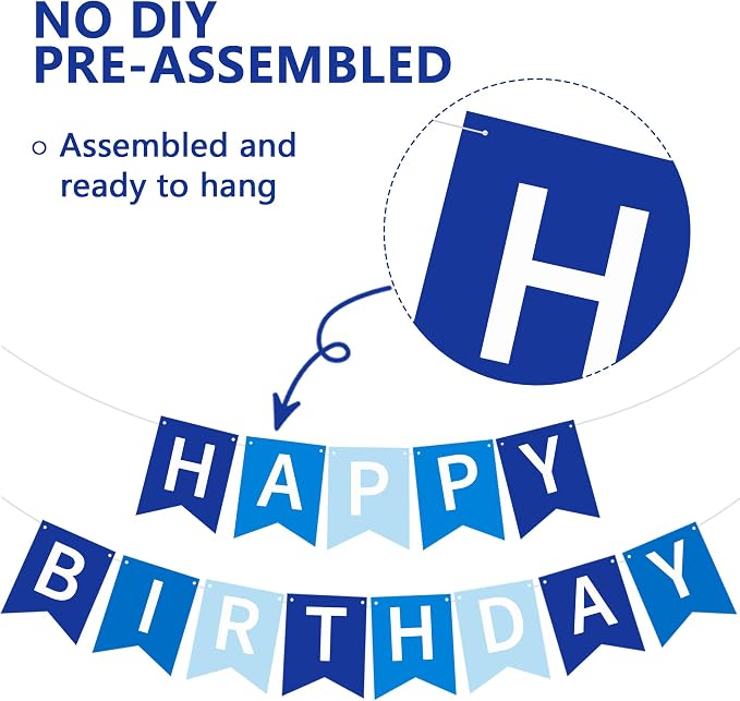 Happy Birthday Banner Pre-Strung Birthday Decorations Birthday Party Backdrop - Image 2