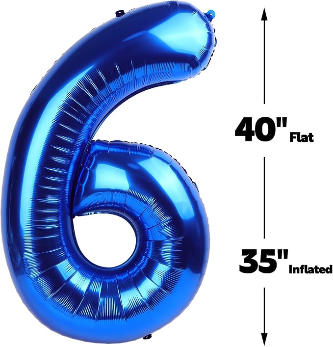 Blue Jumbo Number 60 Balloon 40 Inch, Women Men 60 Birthday Supplies, Foil - Image 2