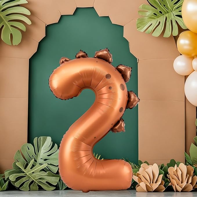 Dinosaur Number 2 Balloon, 30 Inch Birthday Party Decorations - Image 2