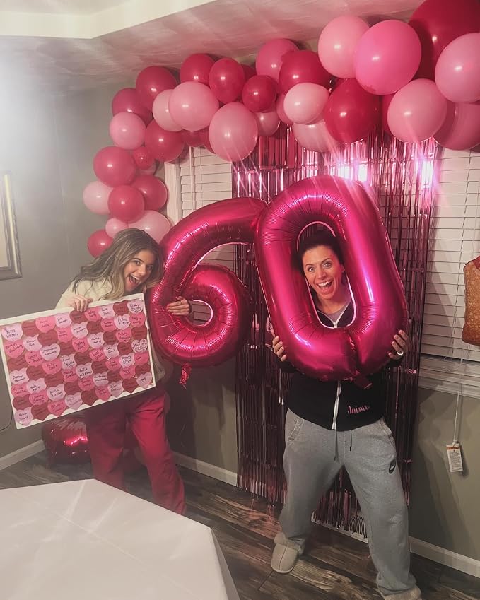 Hot Pink Number 60 Balloon 40 Inch - Image 2