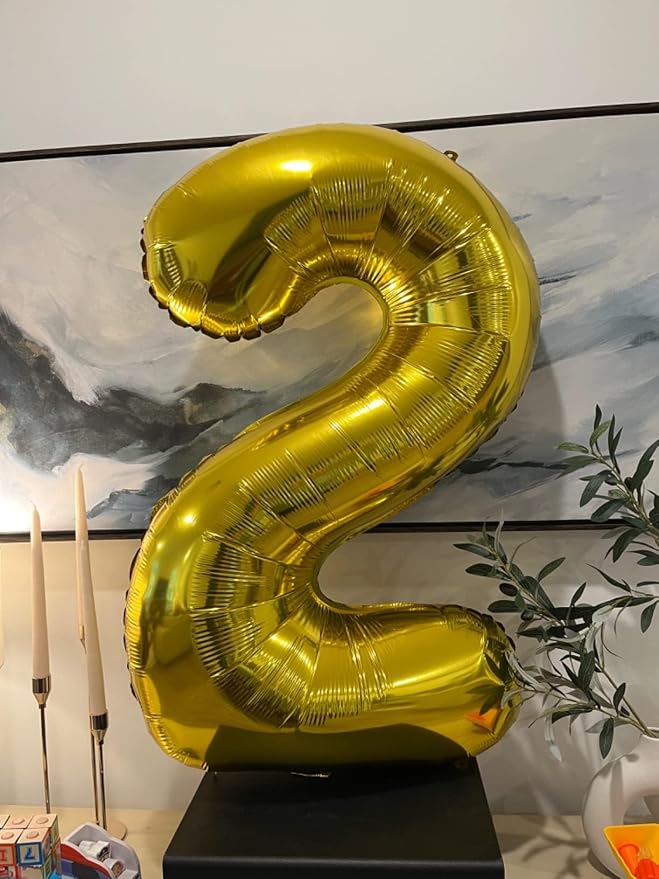 2 Balloon Numbers 40Inch Two Balloons Gold Party Decorations - Image 3