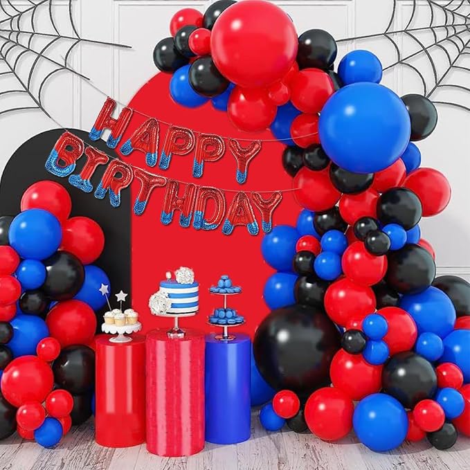 Spider Theme Happy Birthday Letter Balloons Banner, Party Decoration - Image 3