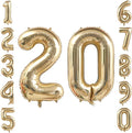 White Gold Number 20 Balloon 40 Inch, Champagne Foil Two Decades Decoration | by Unknown