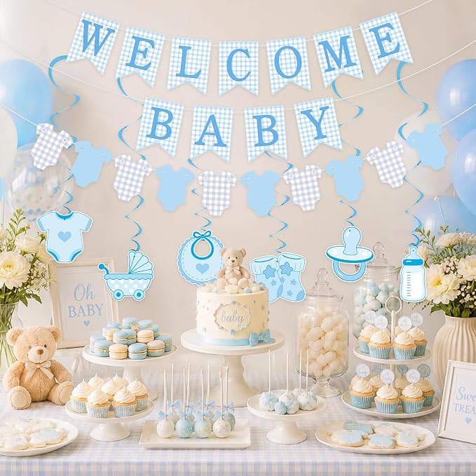Baby Shower Decorations | Welcome Baby Sign Banner - Image 5