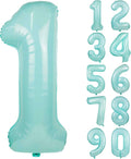 Macaron Blue Number 1 Balloon 40in Large Helium Foil Polyester Film Balloon | by Exquisitehighqualitypartydecorationstomeetyoureveryneed%EF%BC%81