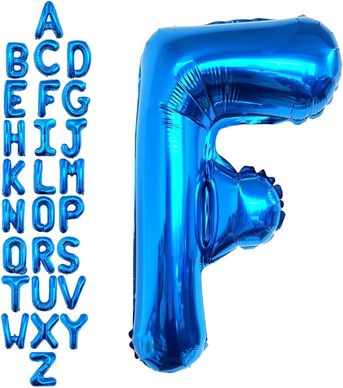 40 Inch Blue Letter F Balloons, DIY Phrase Foil Alphabet Letter F Balloons DIY by LHOAVWE