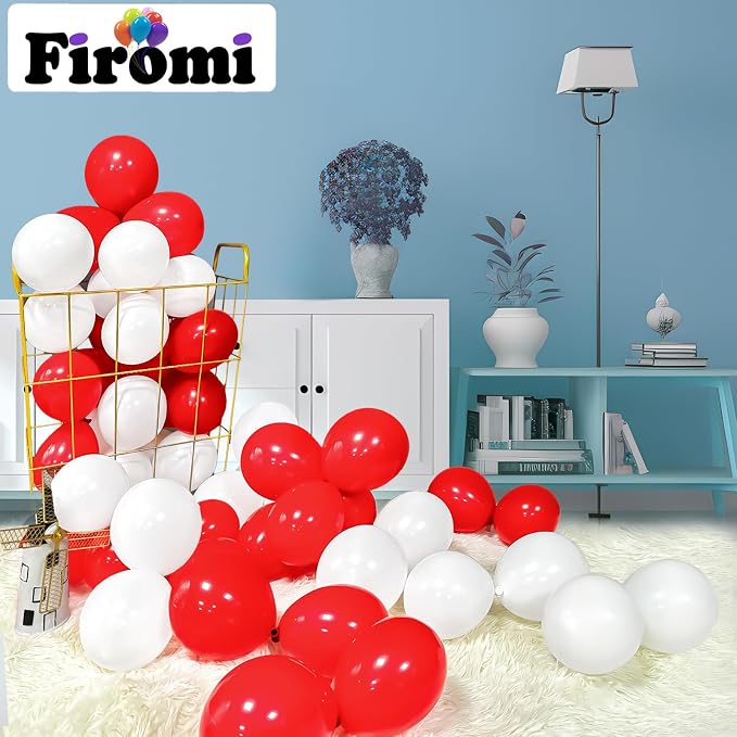 Firomi Small Red Balloons 5-inch 100 Pack | Helium Matte Round Thicken Latex - Image 3