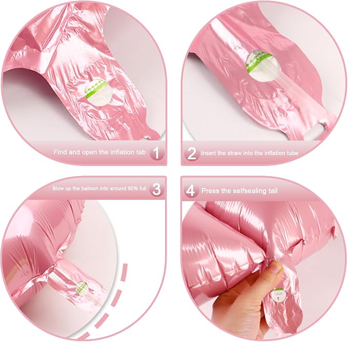 Pearl Pink Number 1 Balloon 40 inch, Balloon numbers party supplies, deco photo - Image 5