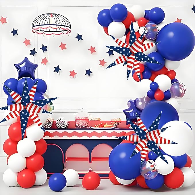 32" American Balloons Patriotic Balloons Star Red White Blue Balloon - Image 4