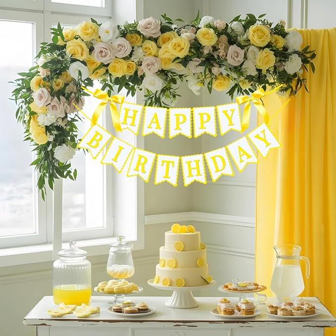 Bow Happy Birthday Banner for Bow Birthday Decorations Bows Garland for Women - Image 3