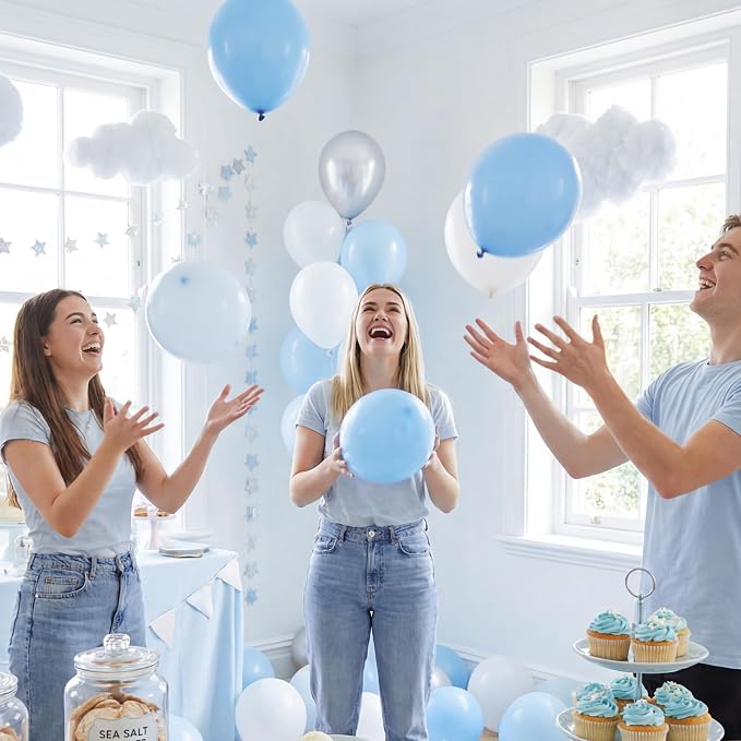 Light Blue Balloons, Baby Shower, Anniversary, Graduation, Wedding Decorations - Image 9