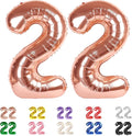 40 Inch Number 22 Balloon for 22th Year Old Birthday Decorations, Rose Gold | by Mluchee